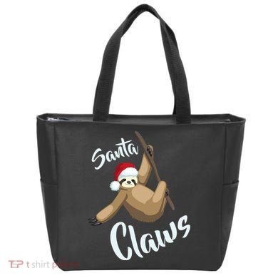 Santa Claws Sloth Christmas Tote Bag