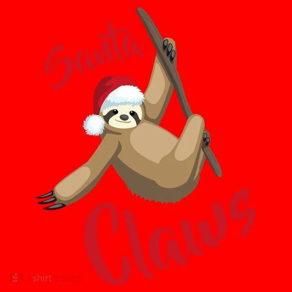 Santa Claws Sloth Christmas Santa Hat