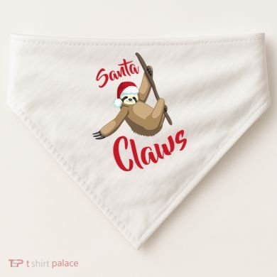 Santa Claws Sloth Christmas USA-Made Doggie Bandana