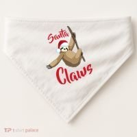 Santa Claws Sloth Christmas USA-Made Doggie Bandana thumb 0