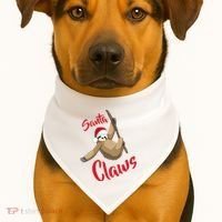 Santa Claws Sloth Christmas USA-Made Doggie Bandana thumb 1