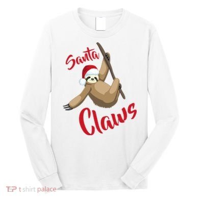 Santa Claws Sloth Christmas Long Sleeve Shirt