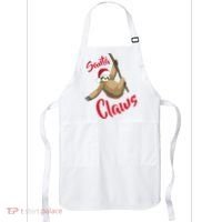 Santa Claws Sloth Christmas Apron thumb 0