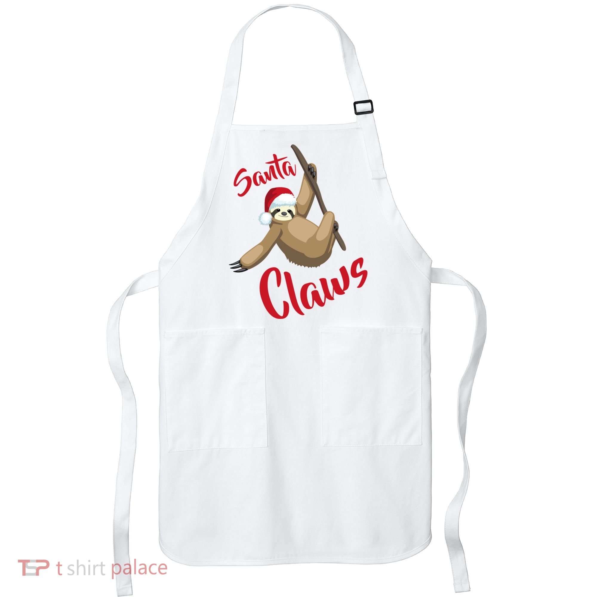 Santa Claws Sloth Christmas Apron