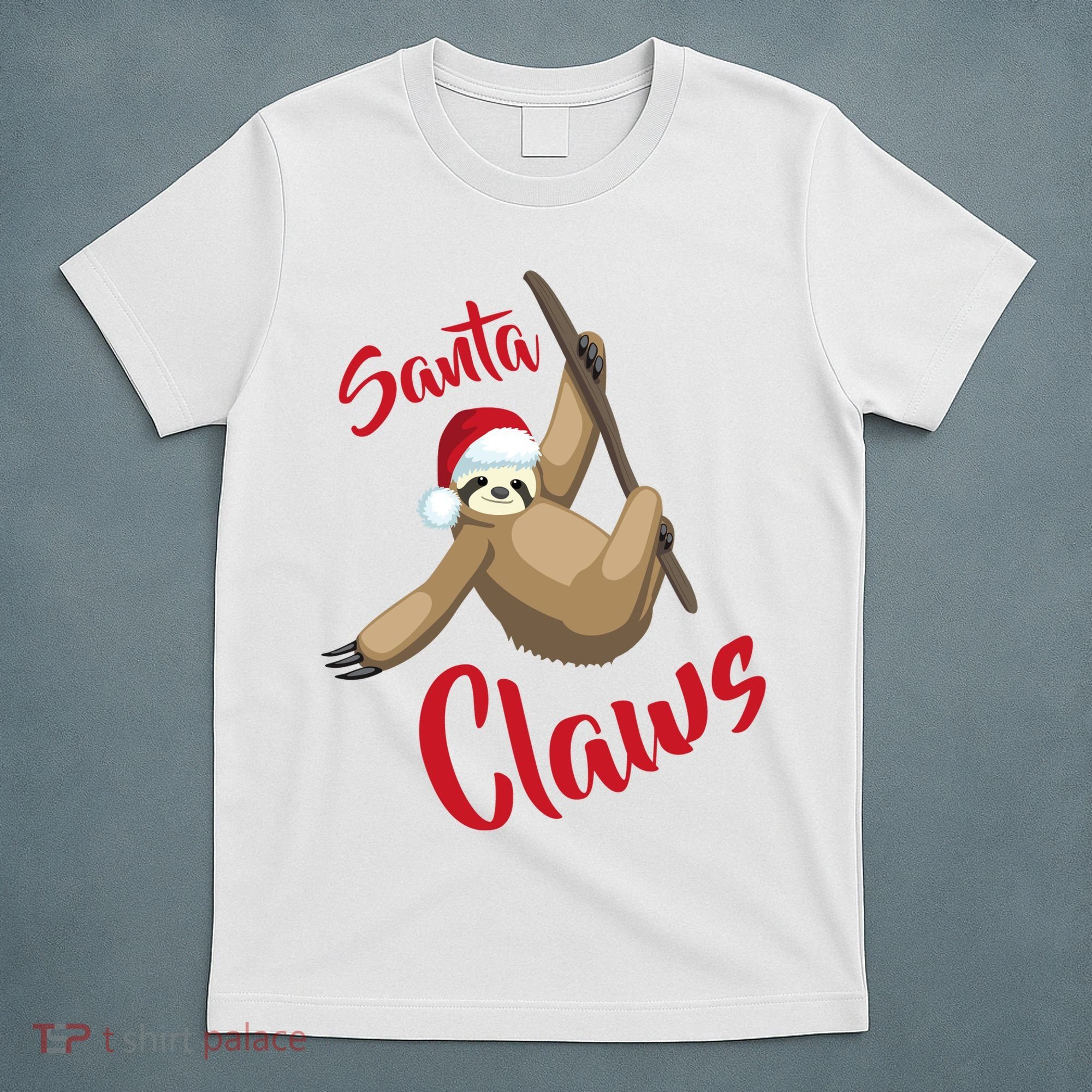 Santa Claws Sloth Christmas T-Shirt