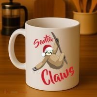 Santa Claws Sloth Christmas Coffee Mug thumb 4