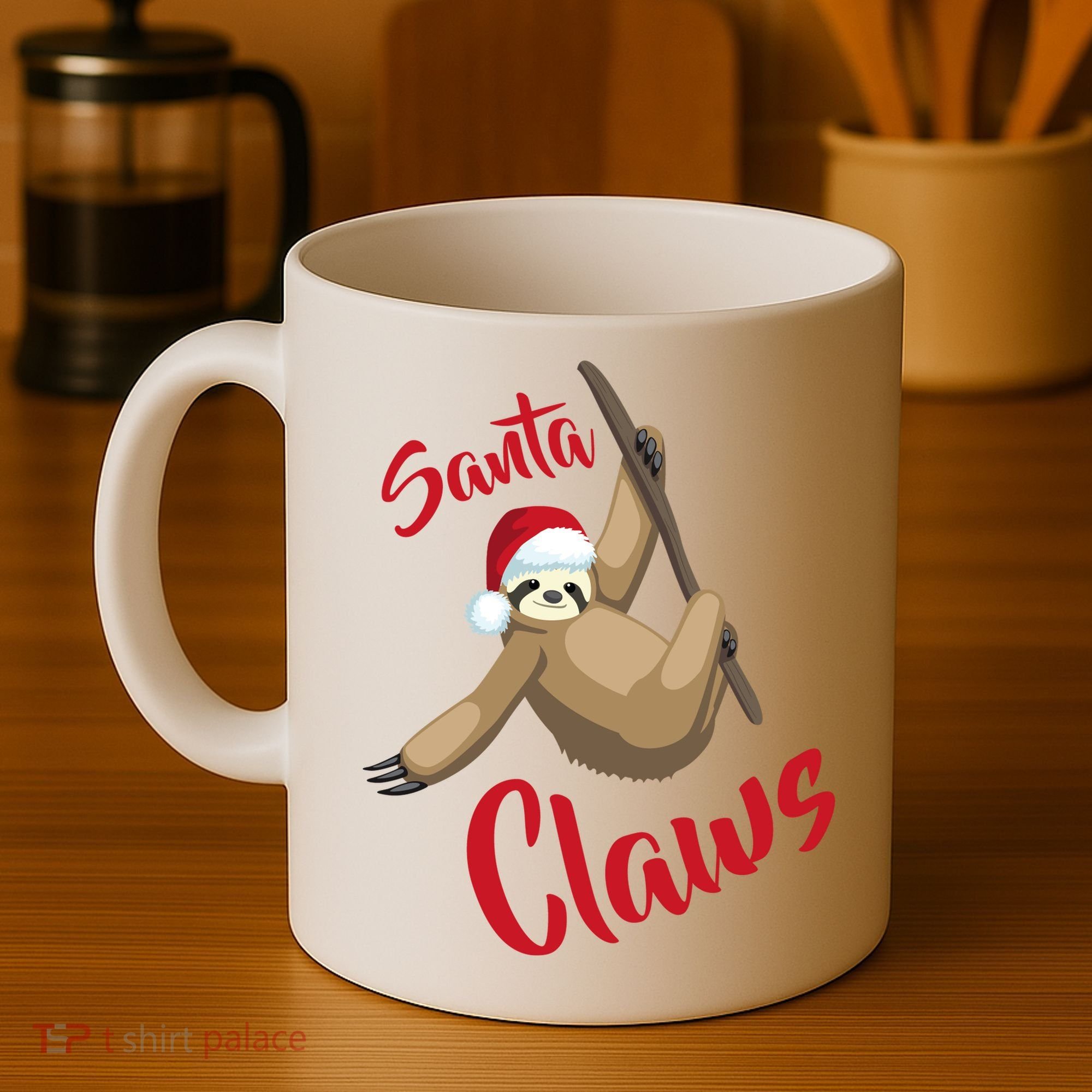 Santa Claws Sloth Christmas Coffee Mug