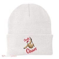Santa Claws Sloth Christmas Beanie thumb 0