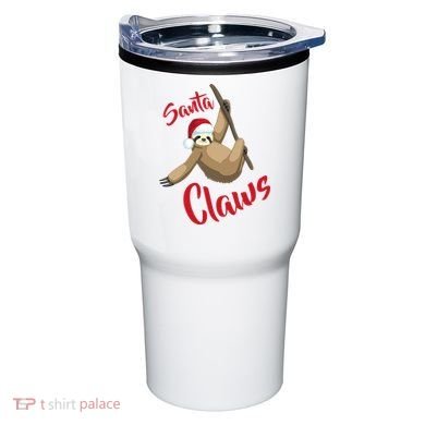 Santa Claws Sloth Christmas Tumbler