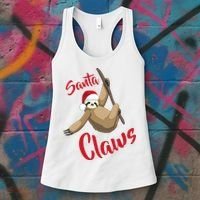 Santa Claws Sloth Christmas Women's Tank Top thumb 3