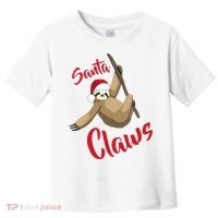 Santa Claws Sloth Christmas Toddler T-Shirt thumb 0