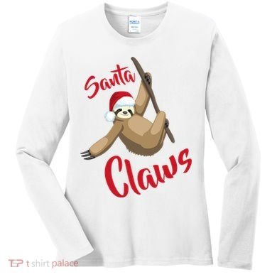 Santa Claws Sloth Christmas Women's Long Sleeve Shirt