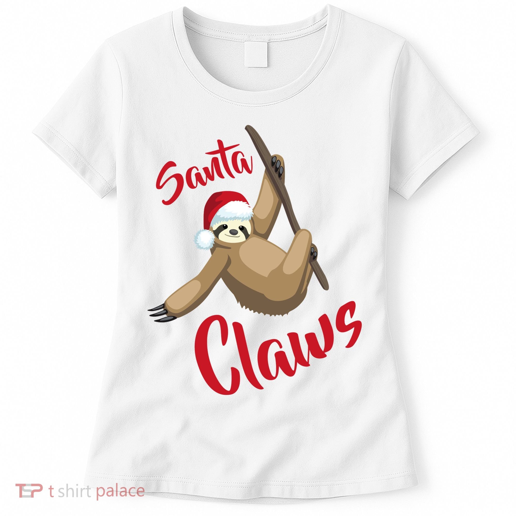 Santa Claws Sloth Christmas Women's T-Shirt