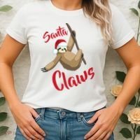 Santa Claws Sloth Christmas Women's T-Shirt thumb 2