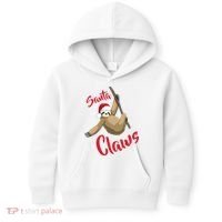 Santa Claws Sloth Christmas Kids Hoodie thumb 0