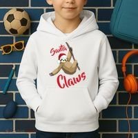 Santa Claws Sloth Christmas Kids Hoodie thumb 2