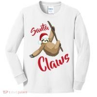 Santa Claws Sloth Christmas Kids Long Sleeve Shirt thumb 0