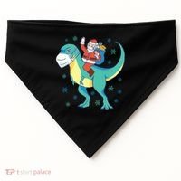 Santa Dinosaur Pandemic USA-Made Doggie Bandana thumb 0