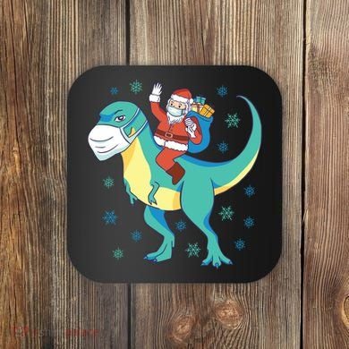 Santa Dinosaur Pandemic Coaster
