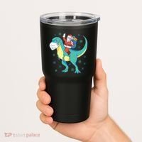 Santa Dinosaur Pandemic Tumbler thumb 2