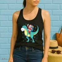 Santa Dinosaur Pandemic Women's Tank Top thumb 2