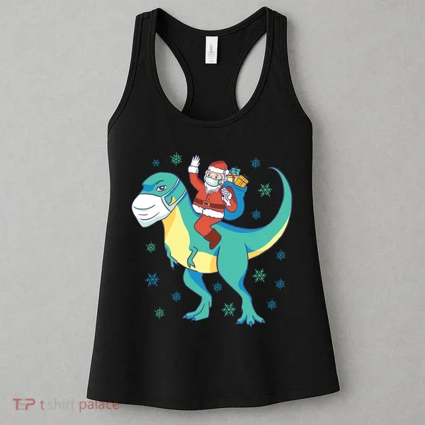 Santa Dinosaur Pandemic Women's Tank Top