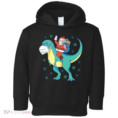 Santa Dinosaur Pandemic Toddler Hoodie