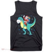 Santa Dinosaur Pandemic Tank Top thumb 0