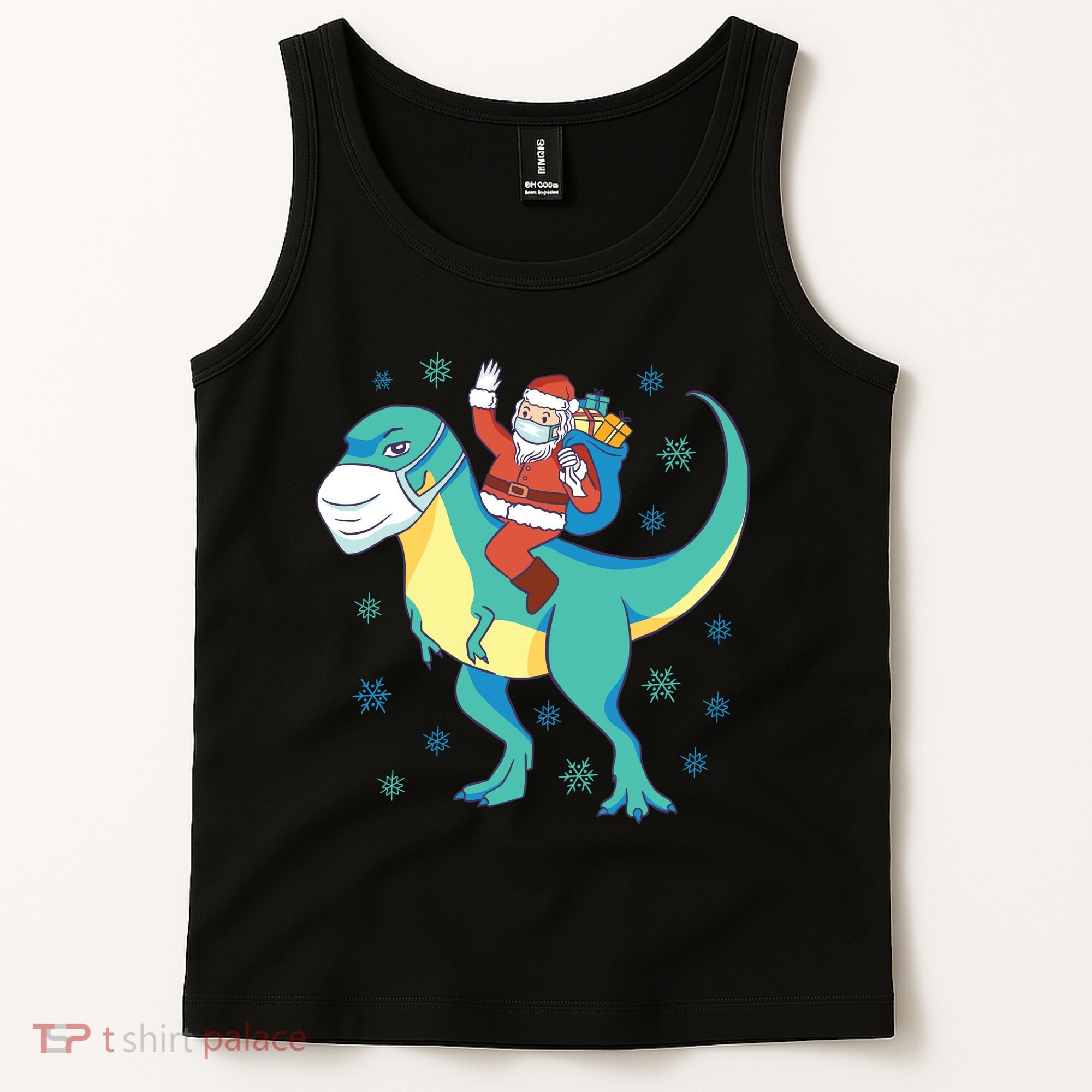 Santa Dinosaur Pandemic Tank Top