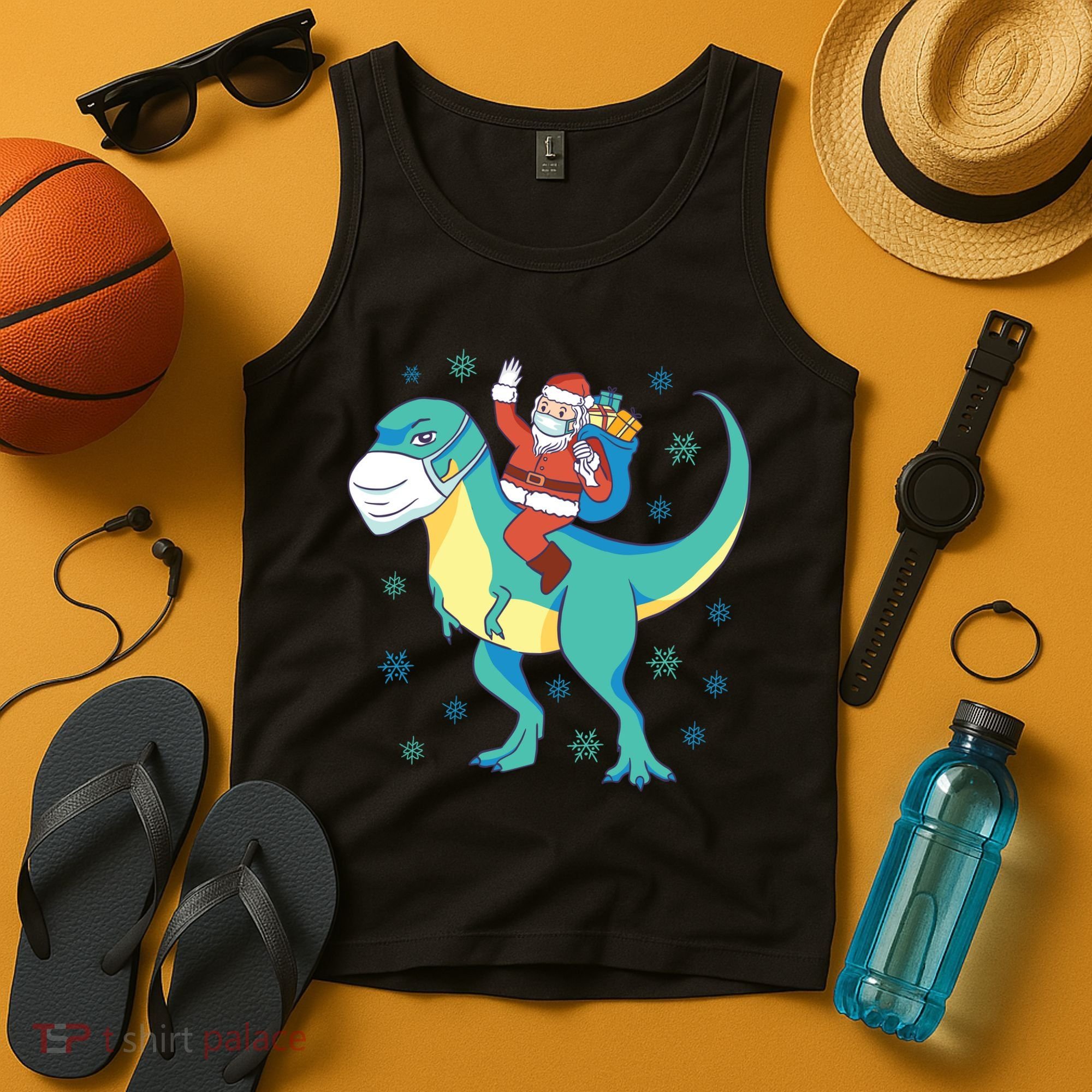 Santa Dinosaur Pandemic Tank Top