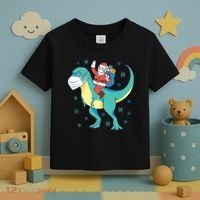 Santa Dinosaur Pandemic Toddler T-Shirt thumb 3
