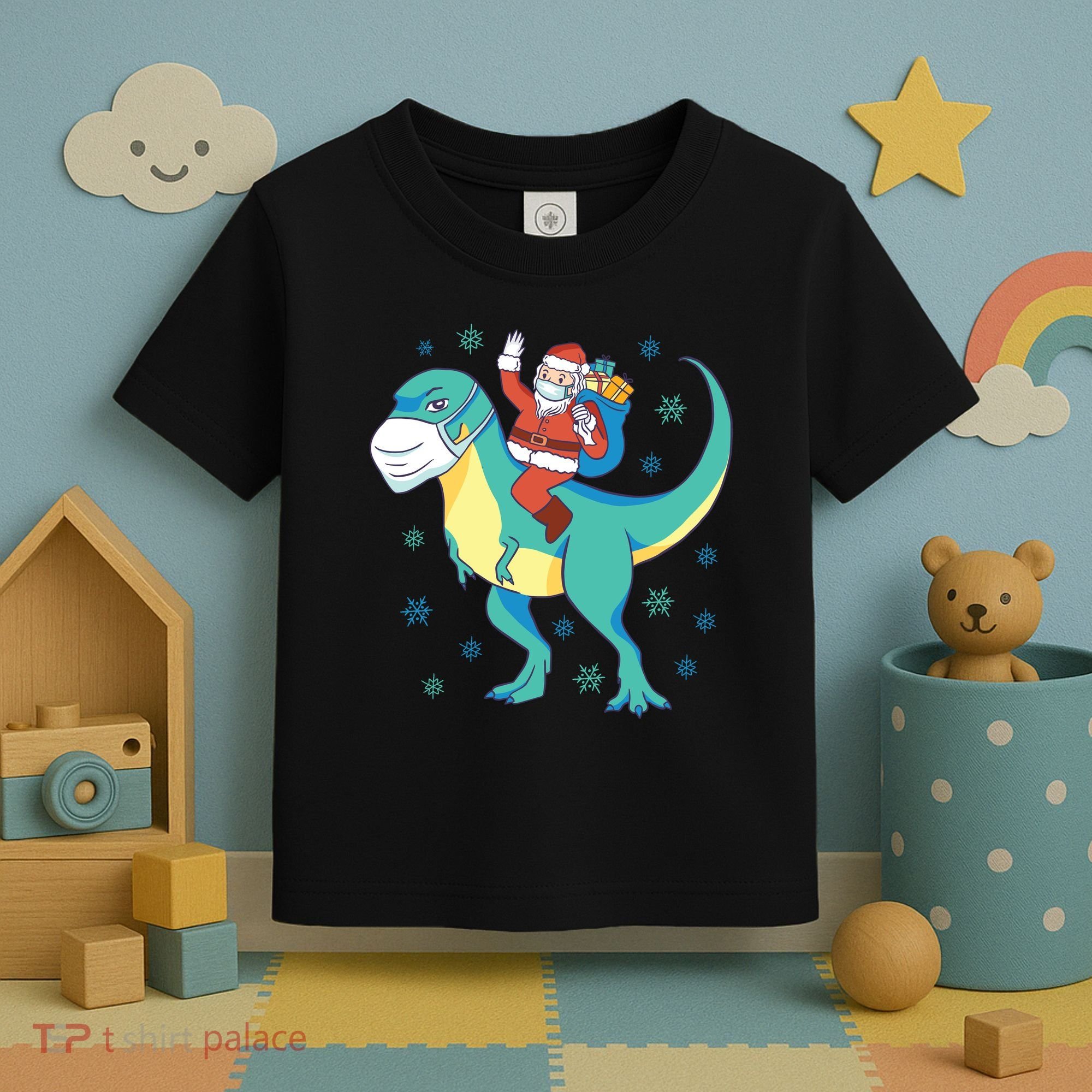 Santa Dinosaur Pandemic Toddler T-Shirt