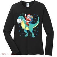 Santa Dinosaur Pandemic Women's Long Sleeve Shirt thumb 0