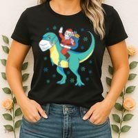 Santa Dinosaur Pandemic Women's T-Shirt thumb 2