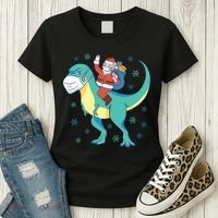 Santa Dinosaur Pandemic Women's T-Shirt thumb 3
