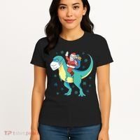 Santa Dinosaur Pandemic Women's T-Shirt thumb 4