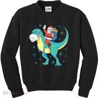 Santa Dinosaur Pandemic Kids Sweatshirt thumb 0