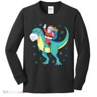 Santa Dinosaur Pandemic Kids Long Sleeve Shirt thumb 0