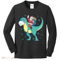 Santa Dinosaur Pandemic Kids Long Sleeve Shirt thumb 0