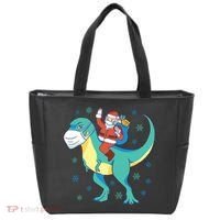 Santa Dinosaur Pandemic Tote Bag thumb 0