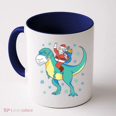Santa Dinosaur Pandemic Coffee Mug