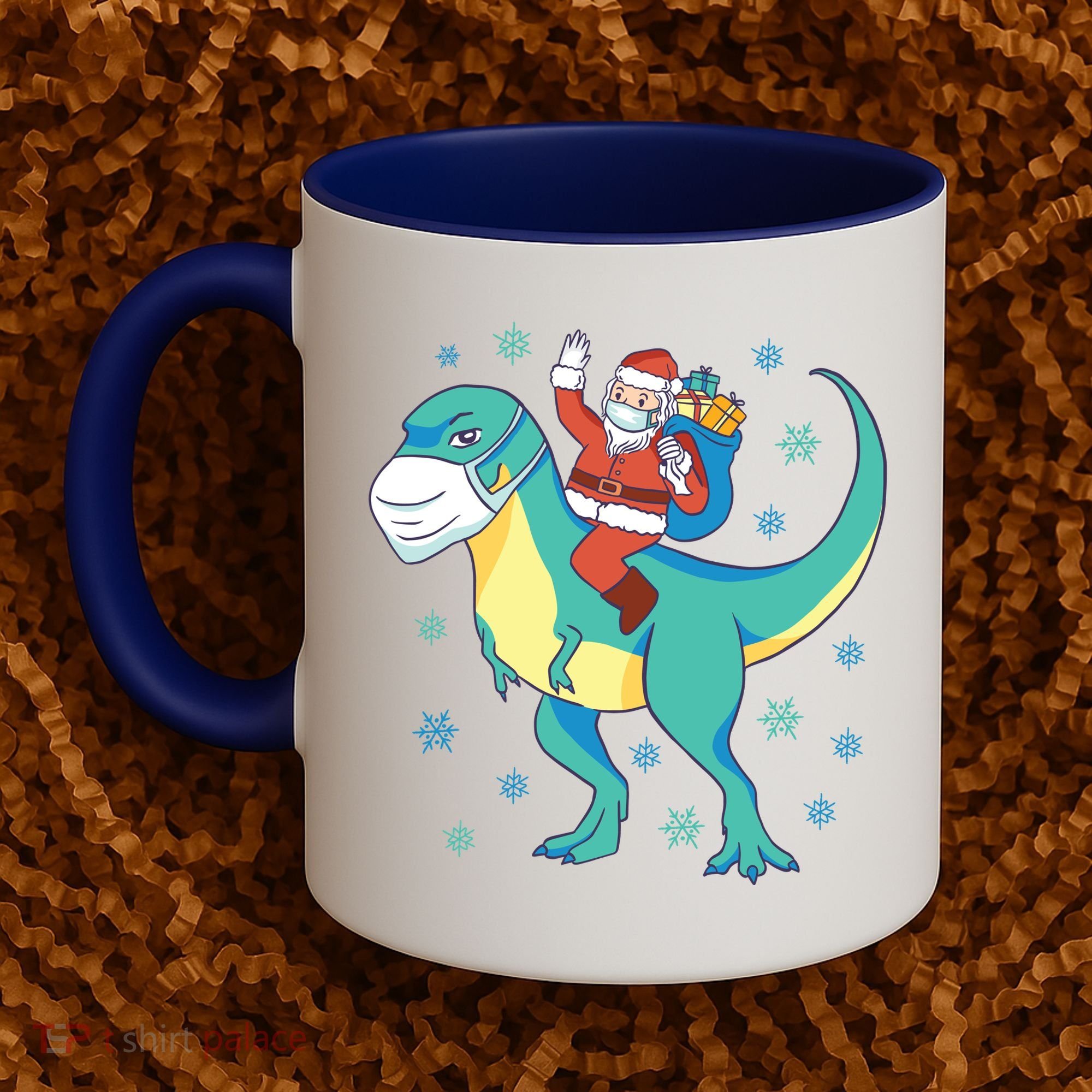 Santa Dinosaur Pandemic Coffee Mug