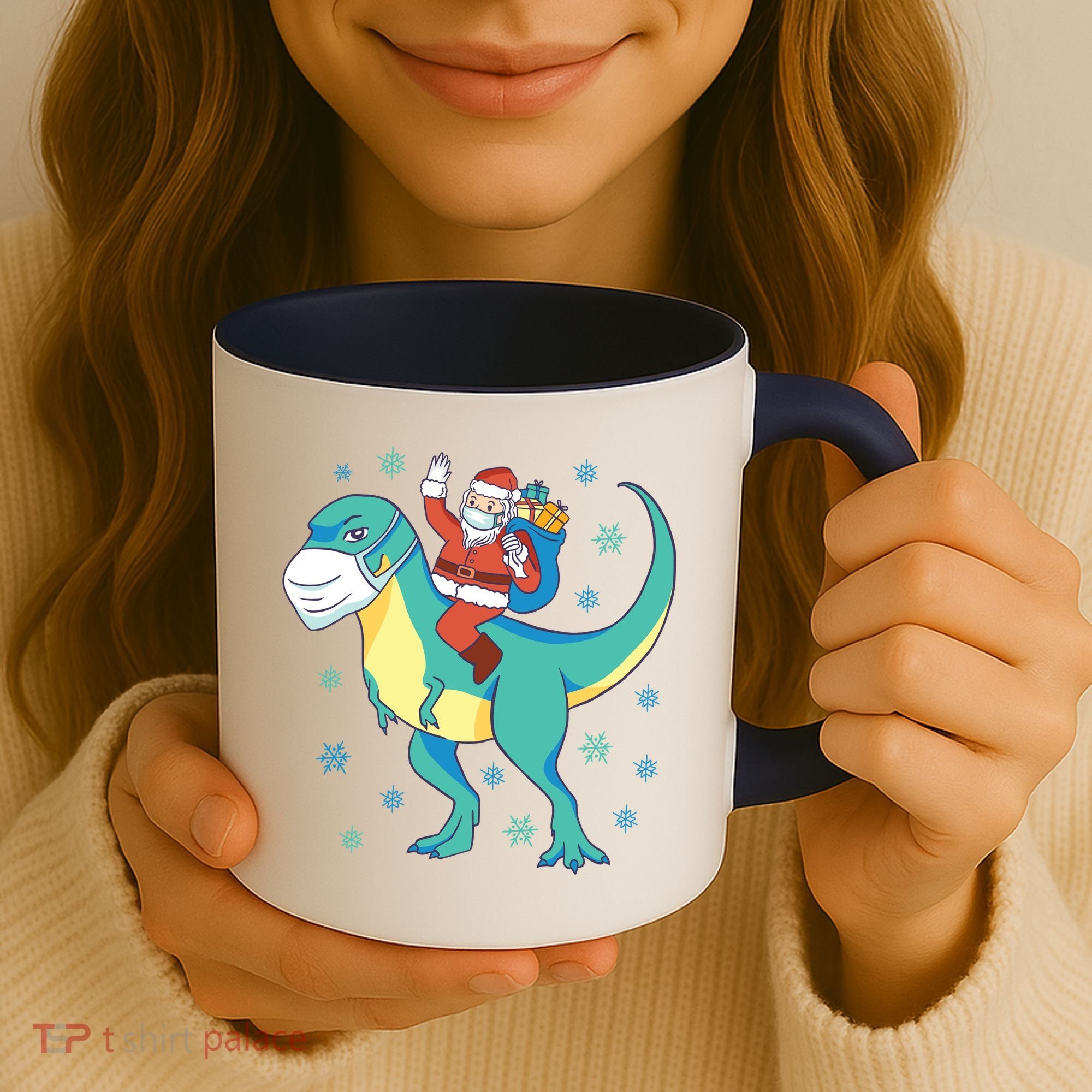 Santa Dinosaur Pandemic Coffee Mug