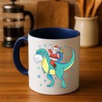 Santa Dinosaur Pandemic Coffee Mug thumb 4