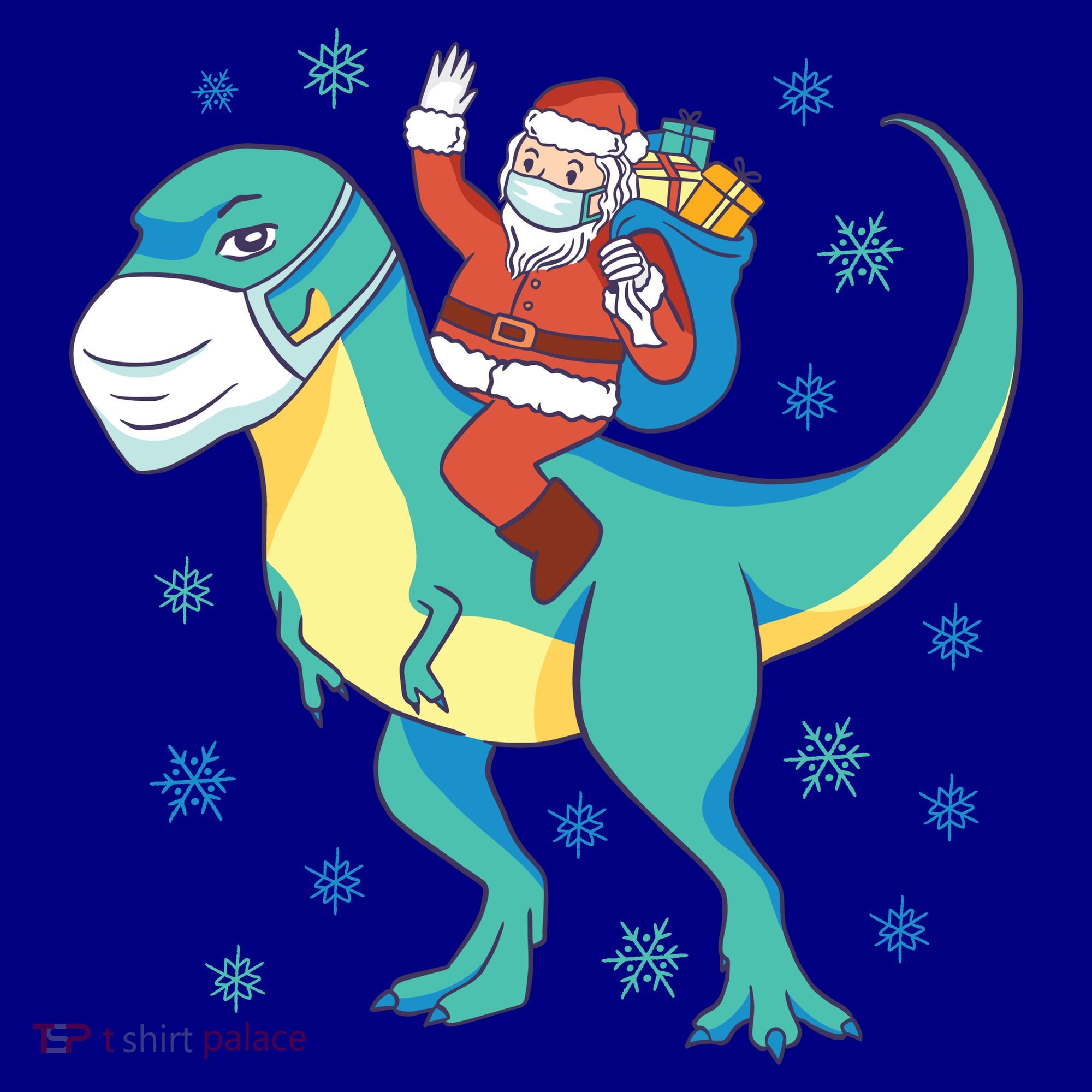 Santa Dinosaur Pandemic Coffee Mug