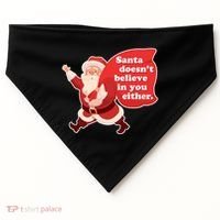 Santa Doesn't Believe In You Either USA-Made Doggie Bandana thumb 0