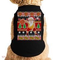 Santa Dribbling A Basketball Ugly Christmas Doggie Tank thumb 0