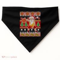 Santa Dribbling A Basketball Ugly Christmas USA-Made Doggie Bandana thumb 0