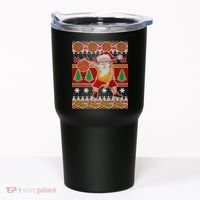 Santa Dribbling A Basketball Ugly Christmas Tumbler thumb 0