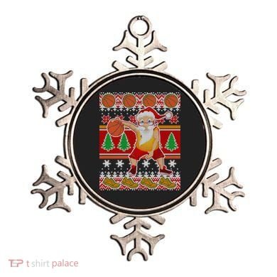 Santa Dribbling A Basketball Ugly Christmas Ornament